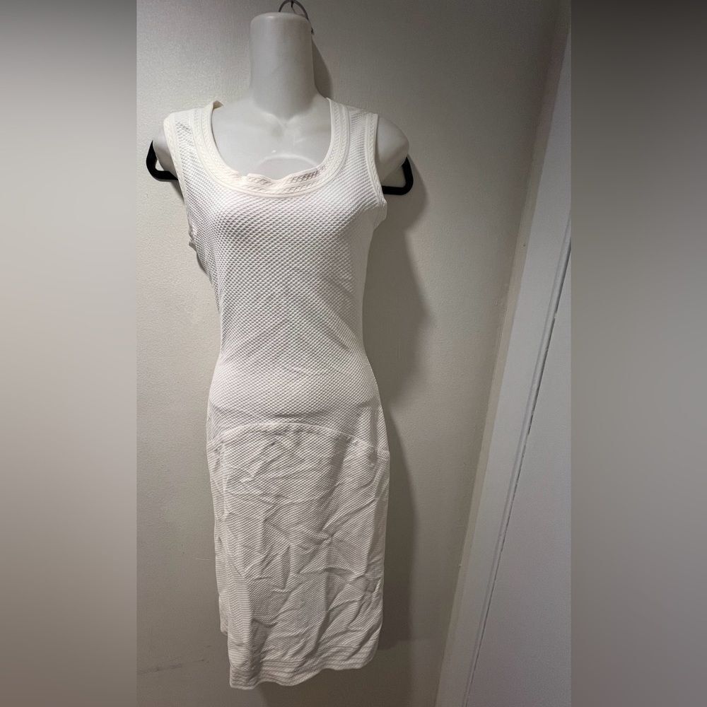 Alaia bodycon dress Knit Sleeveless Ruffle Hem Dress ribbed & tulle vintage